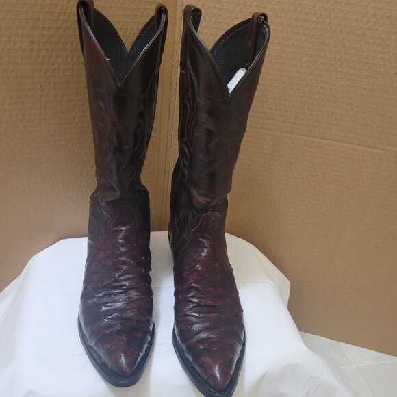 Dan Post Shoes - Women's Quill Ostrich Cowboy Boots size 8, Burgundy